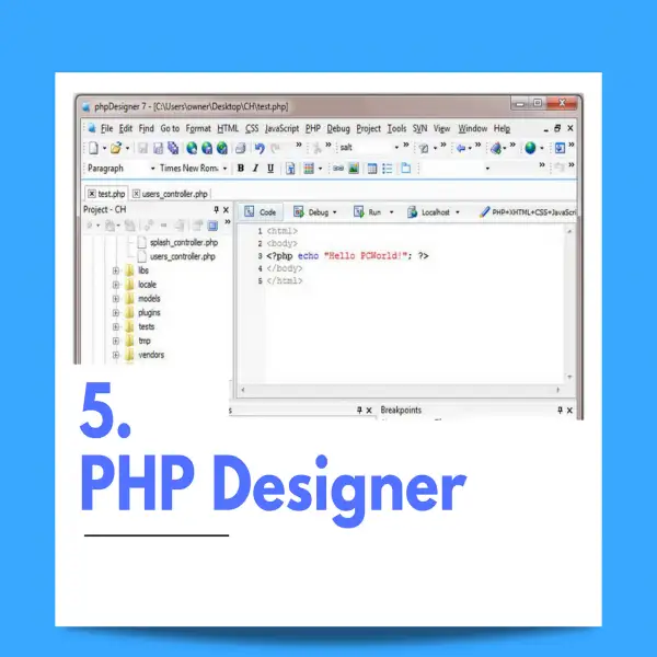 Tải xuống ứng dụng lập trình PHP miễn phí tốc độ cao PHPdesigner